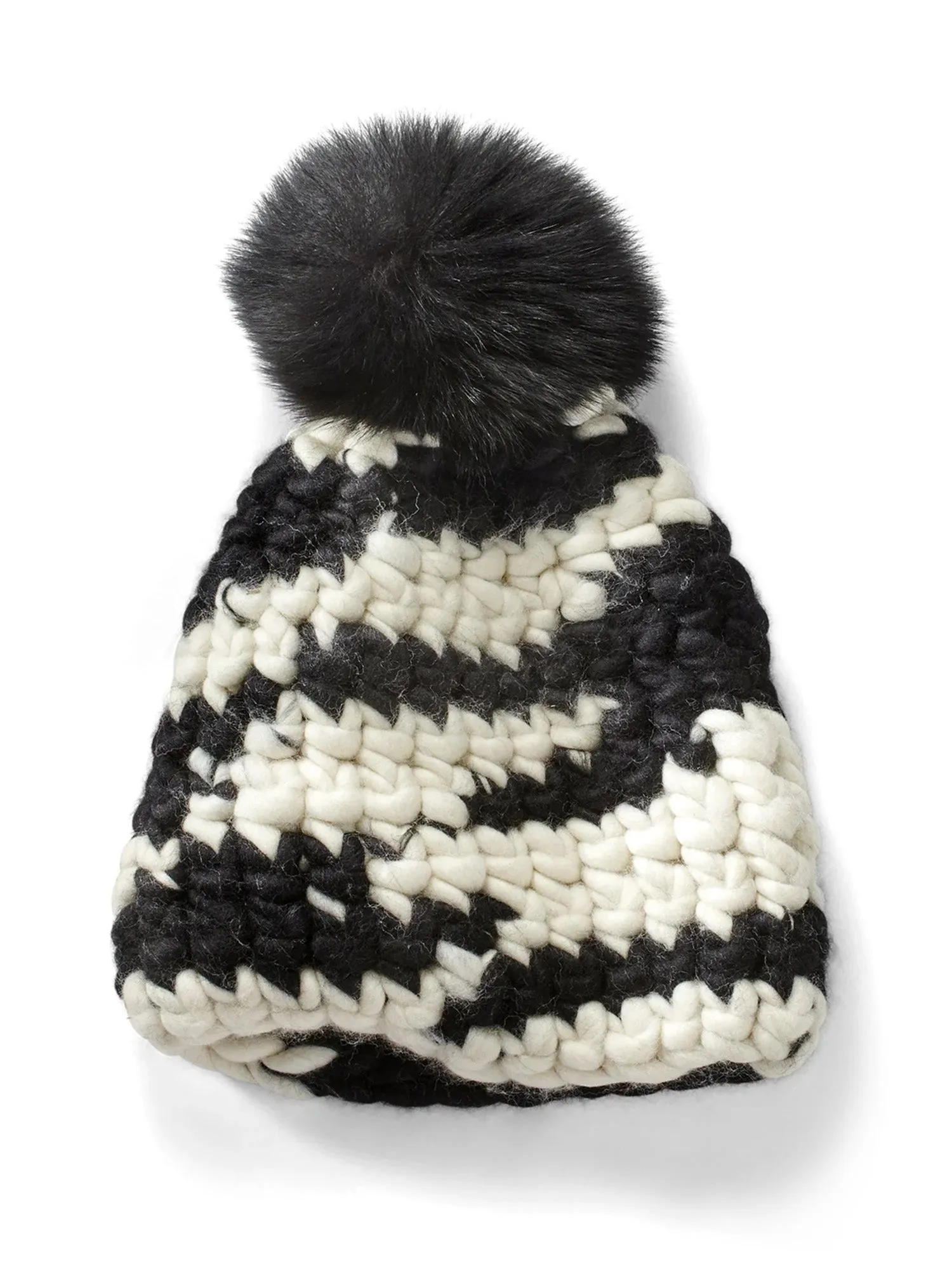 Patterned Chunky Wool Knit Hat