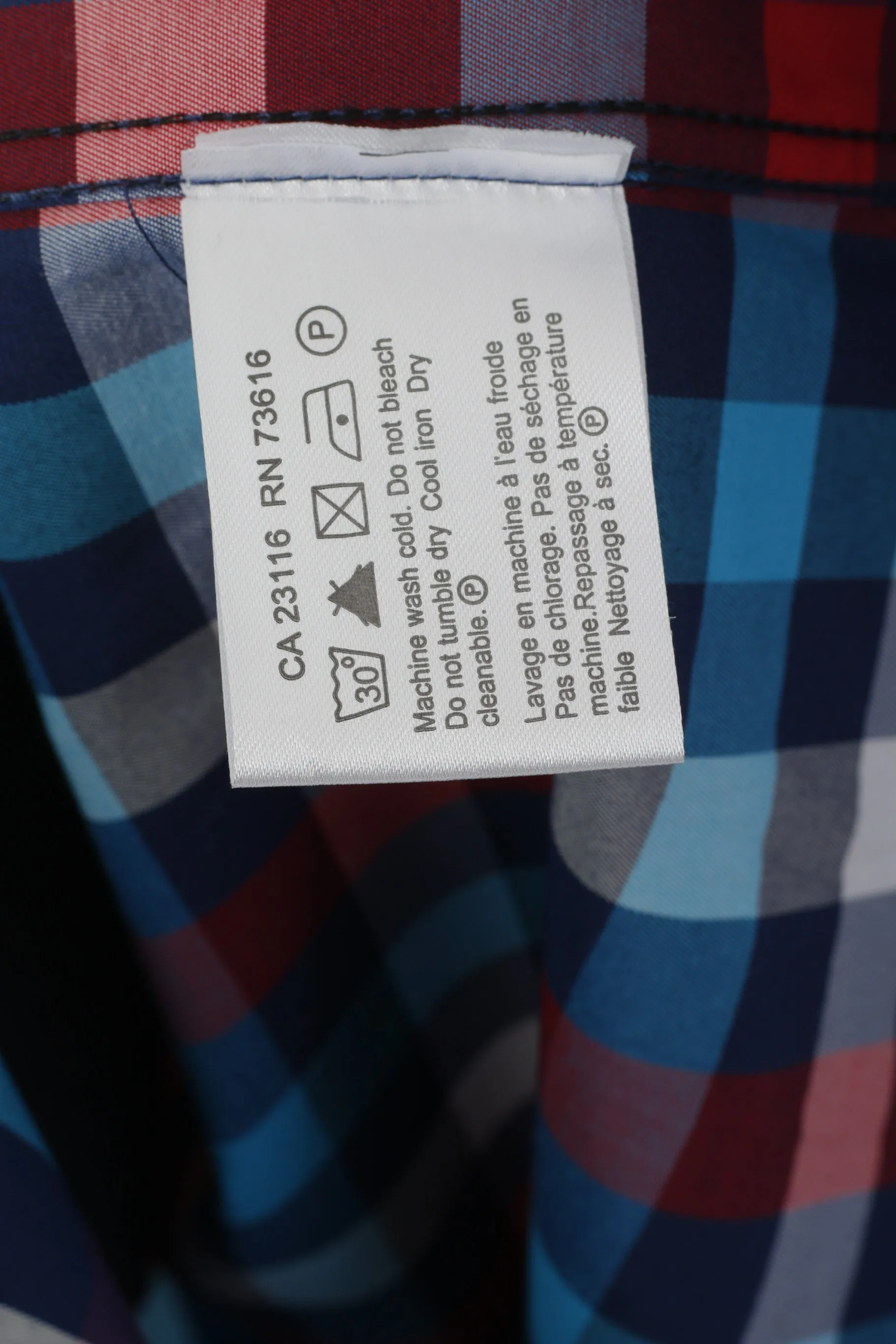 Paul and Shark Yachting Men XXL Casual Shirt Blue Checkered Cotton Long Sleeve Top