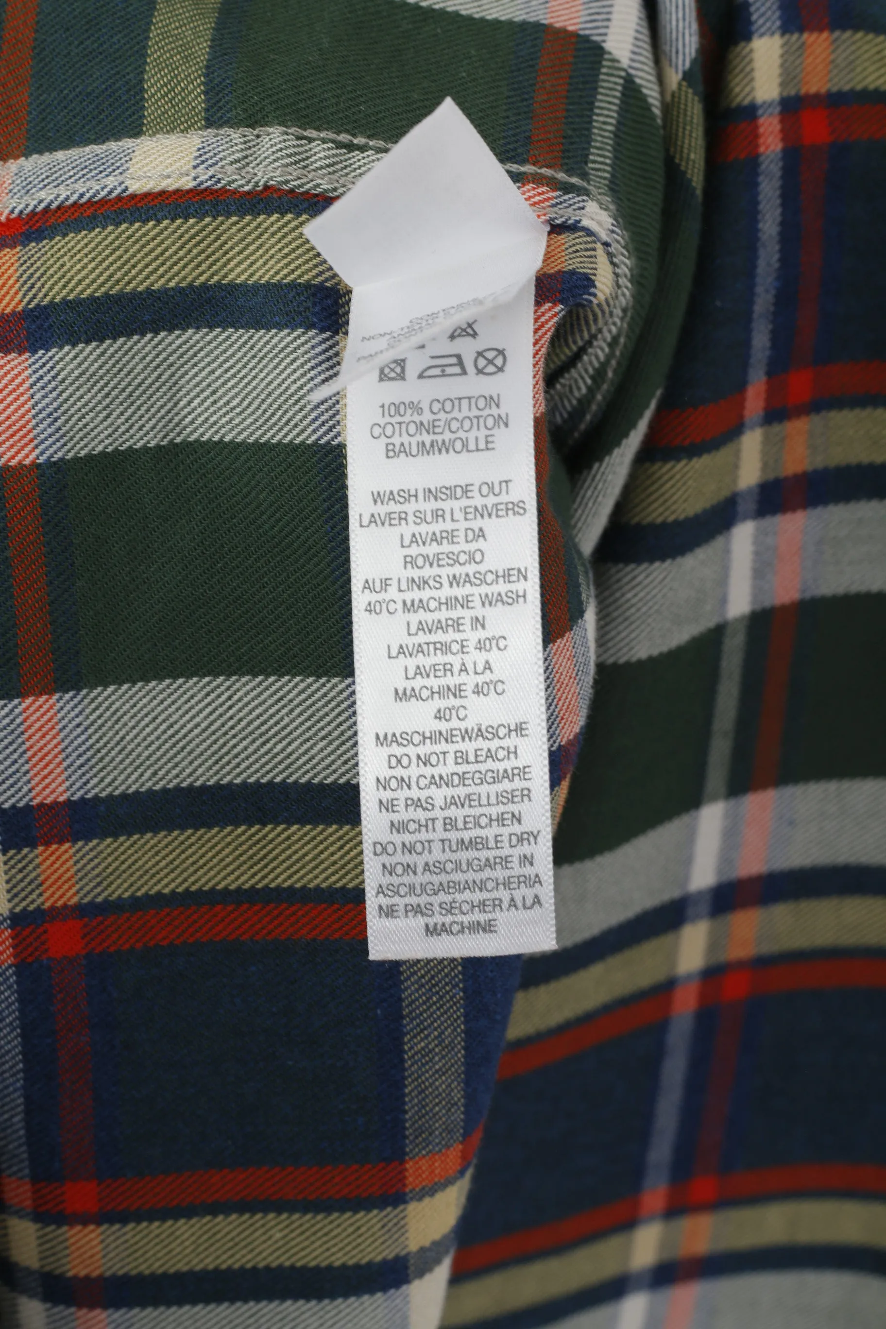 Paul Smith Jeans Men L Casual Shirt Green Check Cotton Classic Fit Long Sleeve Top