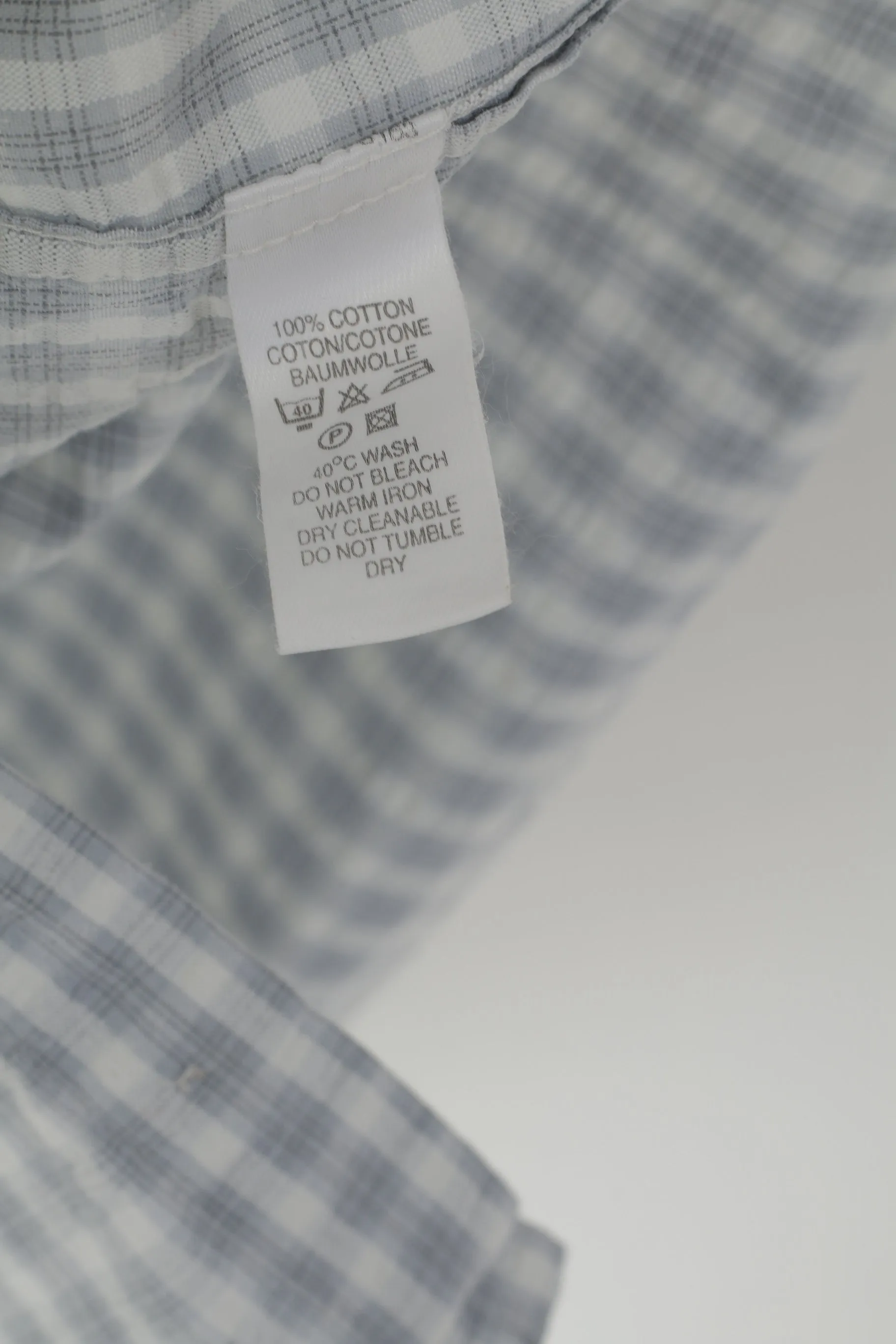 Paul Smith Jeans Men M Casual Shirt Grey Cotton  Check Short Sleeve Top