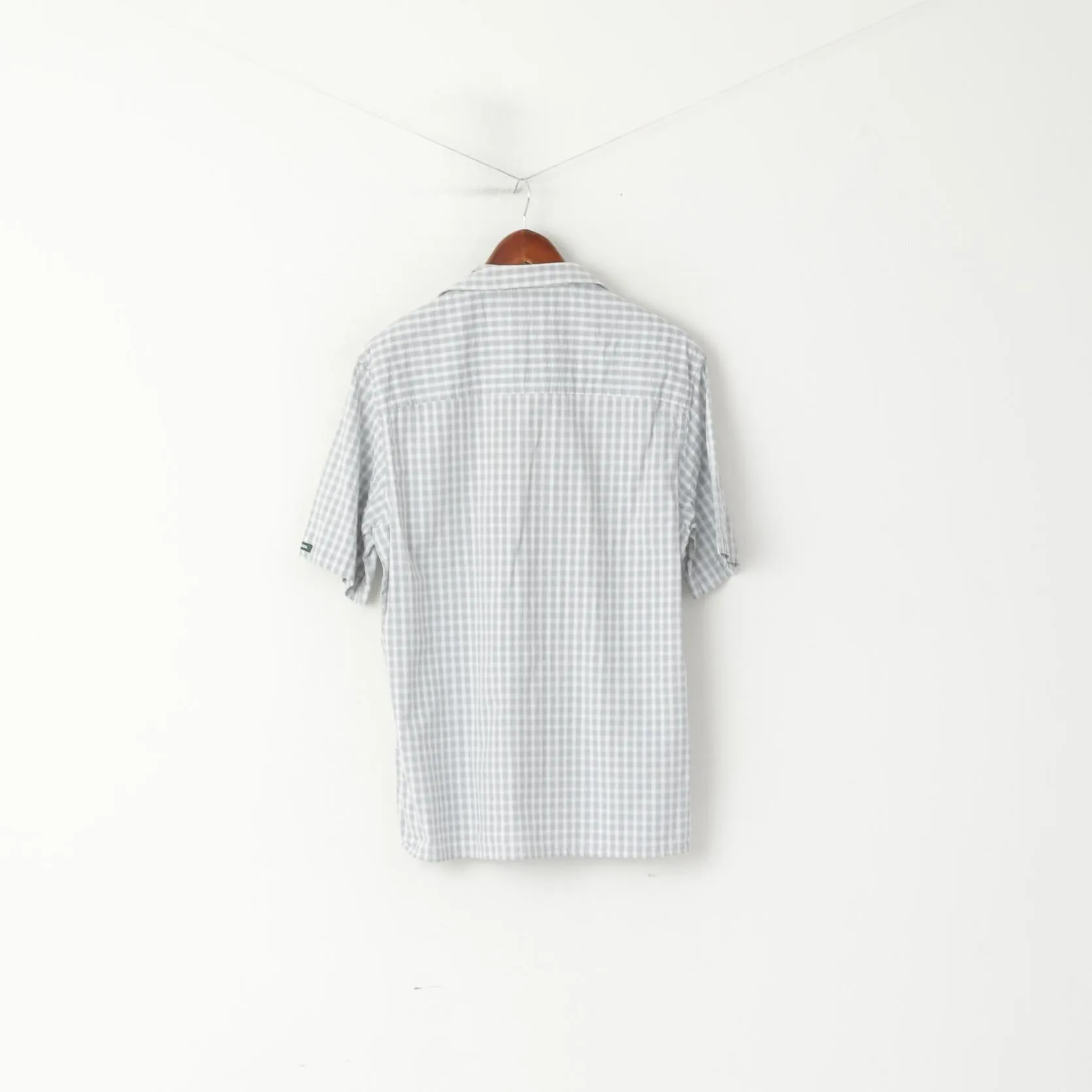 Paul Smith Jeans Men M Casual Shirt Grey Cotton  Check Short Sleeve Top
