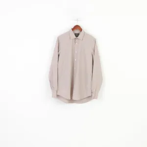 Paul Smith Men 42 16.5 L Casual Shirt Gray Cotton Italy London Long Sleeve Classic Top