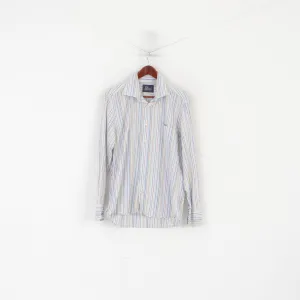 Peak Performance Men L Casual Shirt Blue Cotton Striped Kings Long Sleeve Top