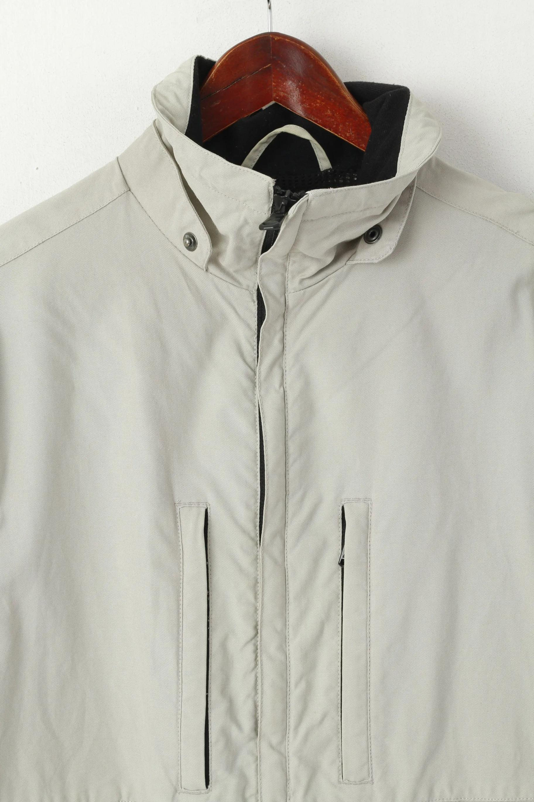 Peak Performance Men M Jacket Grey Cotton Nylon Blend Outdoor Full Zipper Top