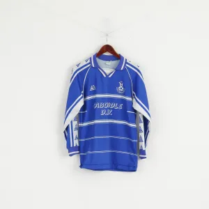 Pendle Men 36 S Polo Shirt Blue Jersey York Rovers FC #8 Football Vintage Top