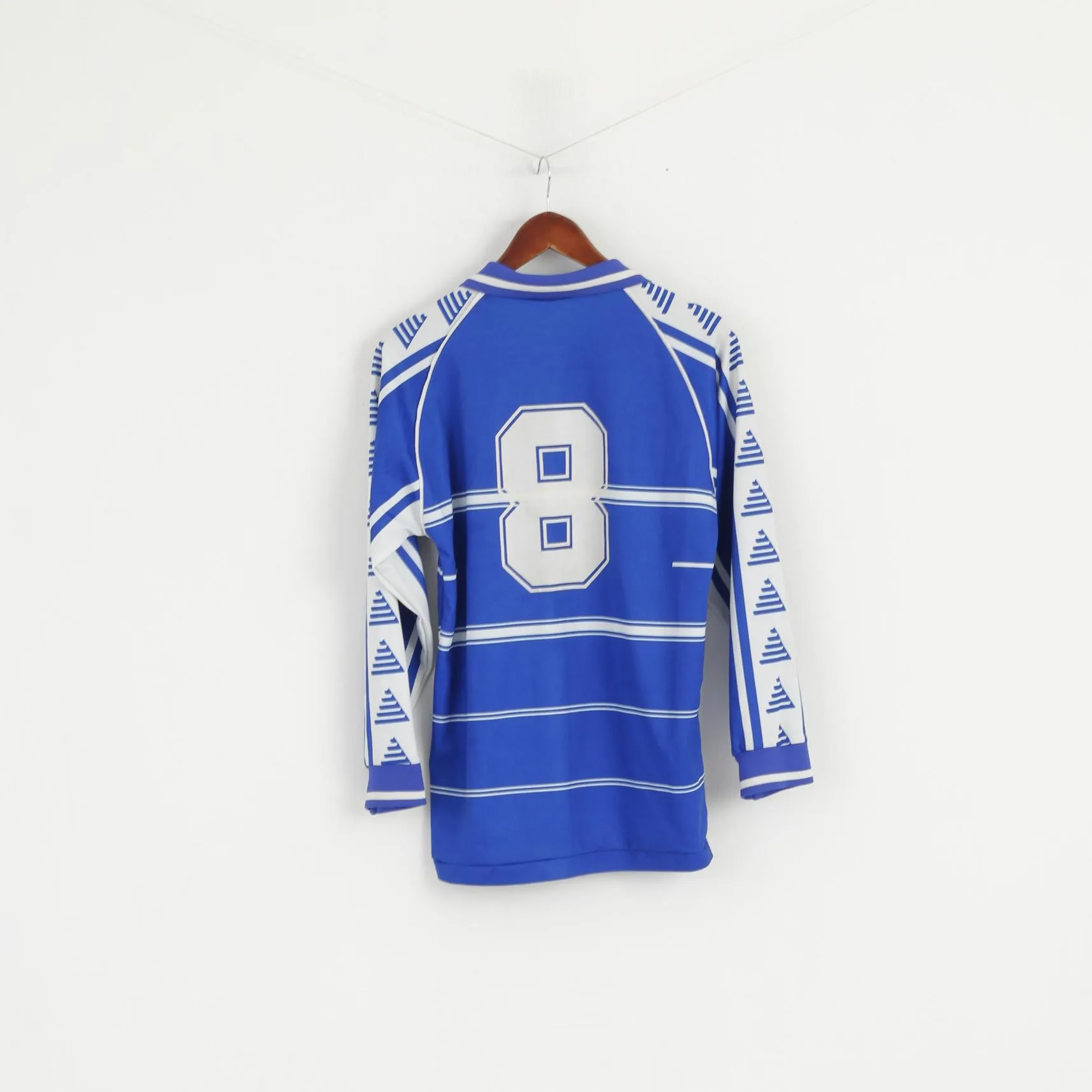 Pendle Men 36 S Polo Shirt Blue Jersey York Rovers FC #8 Football Vintage Top