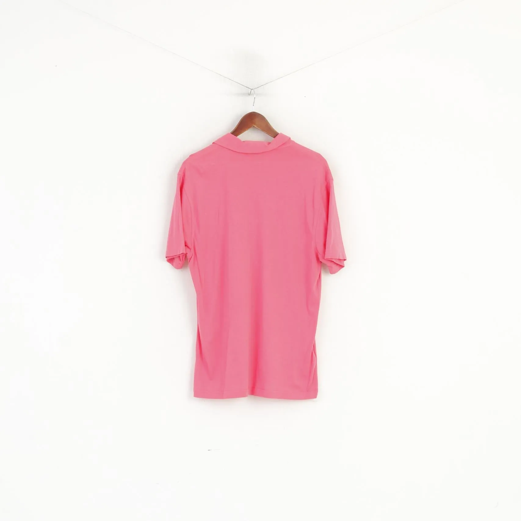 Penguin Men L Polo Shirt Pink Cotton Heritage Slim Fit Pocket Plain Top