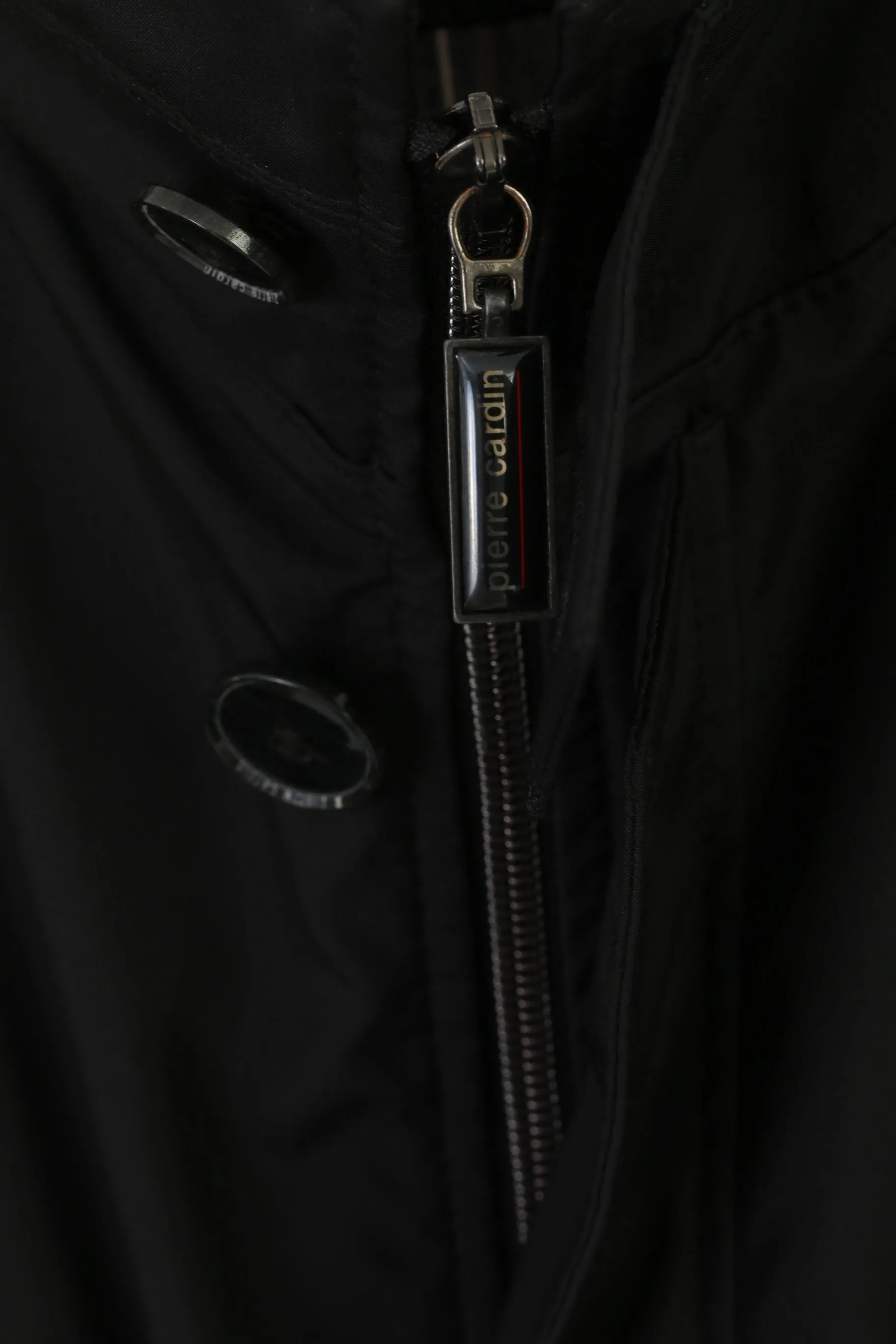 Pierre Cardin Men 56 XL Jacket Long Black Lightweight Full Zipper Classic Casual Coat
