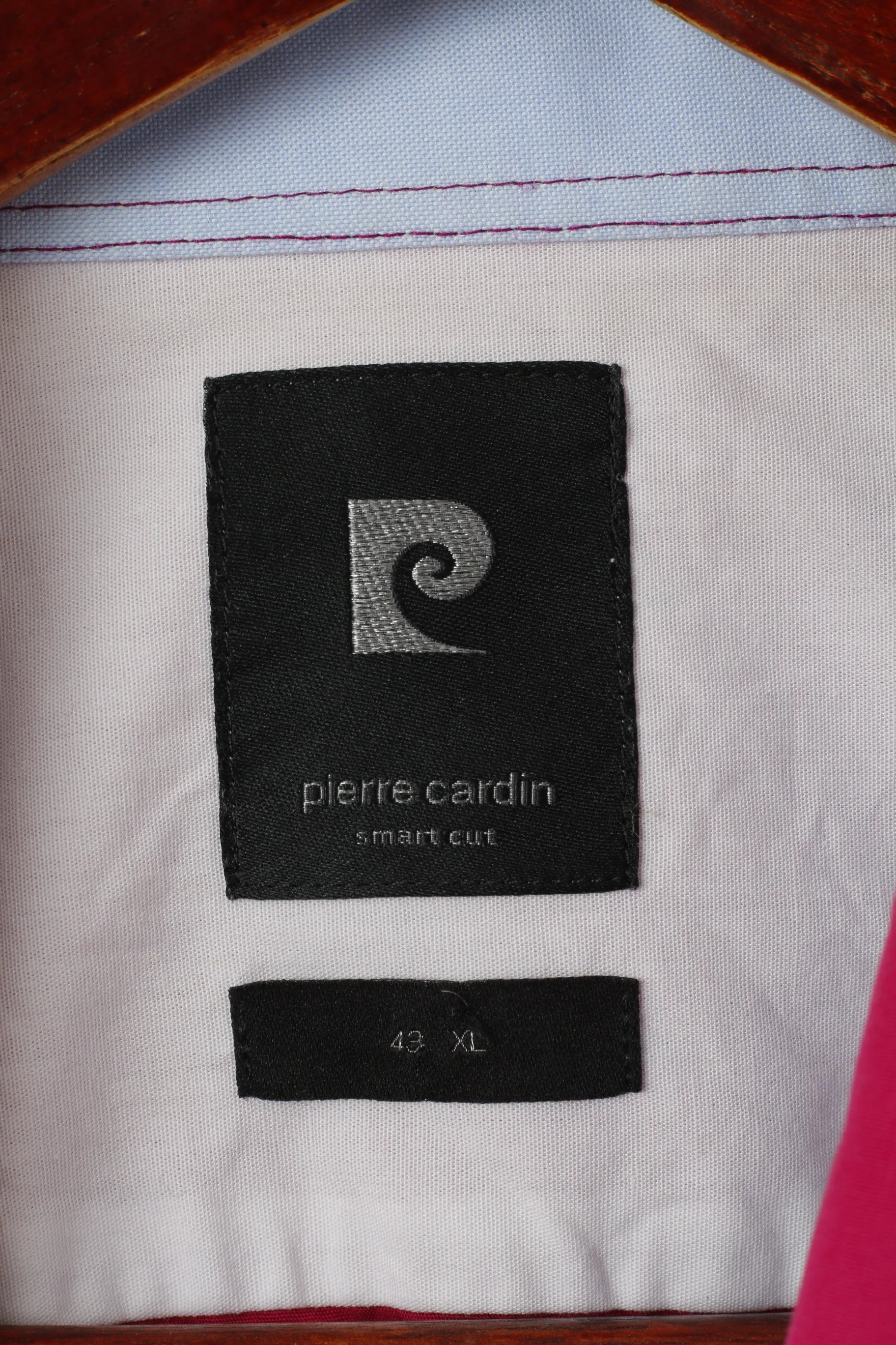 Pierre Cardin Men XL Casual Shirt Amaranth Cotton Smart Cut Button Down Collar Top