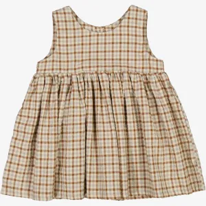 Pinafore Wrinkles | Baby - golden dove check Wheat