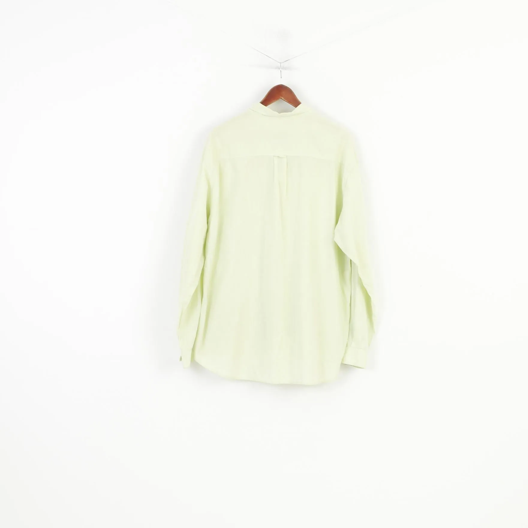 Pine Cone Men XL Casual Shirt Mint Cotton  Long Sleeve Classic Collar Top