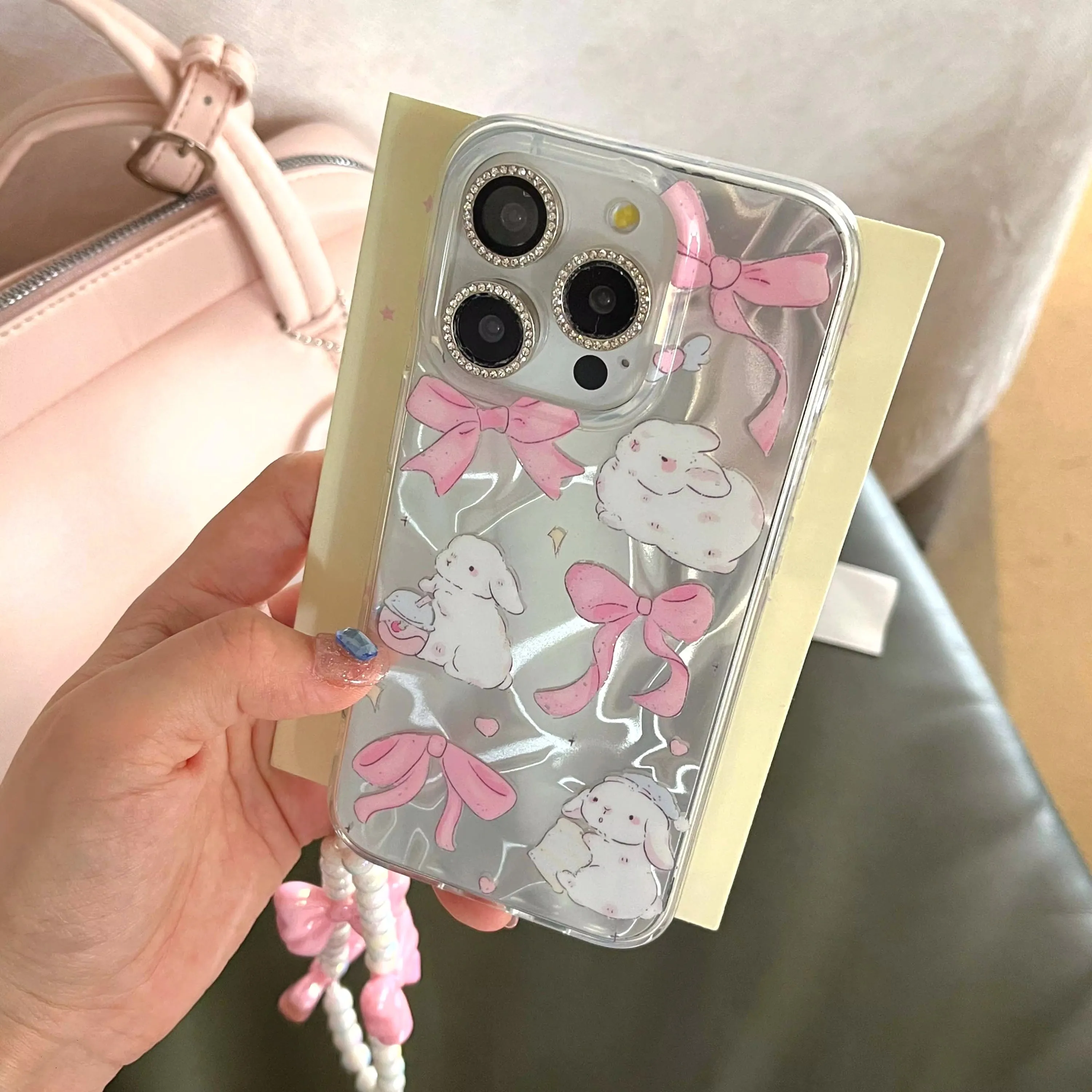 Pink Ribbon Bunny iPhone Case