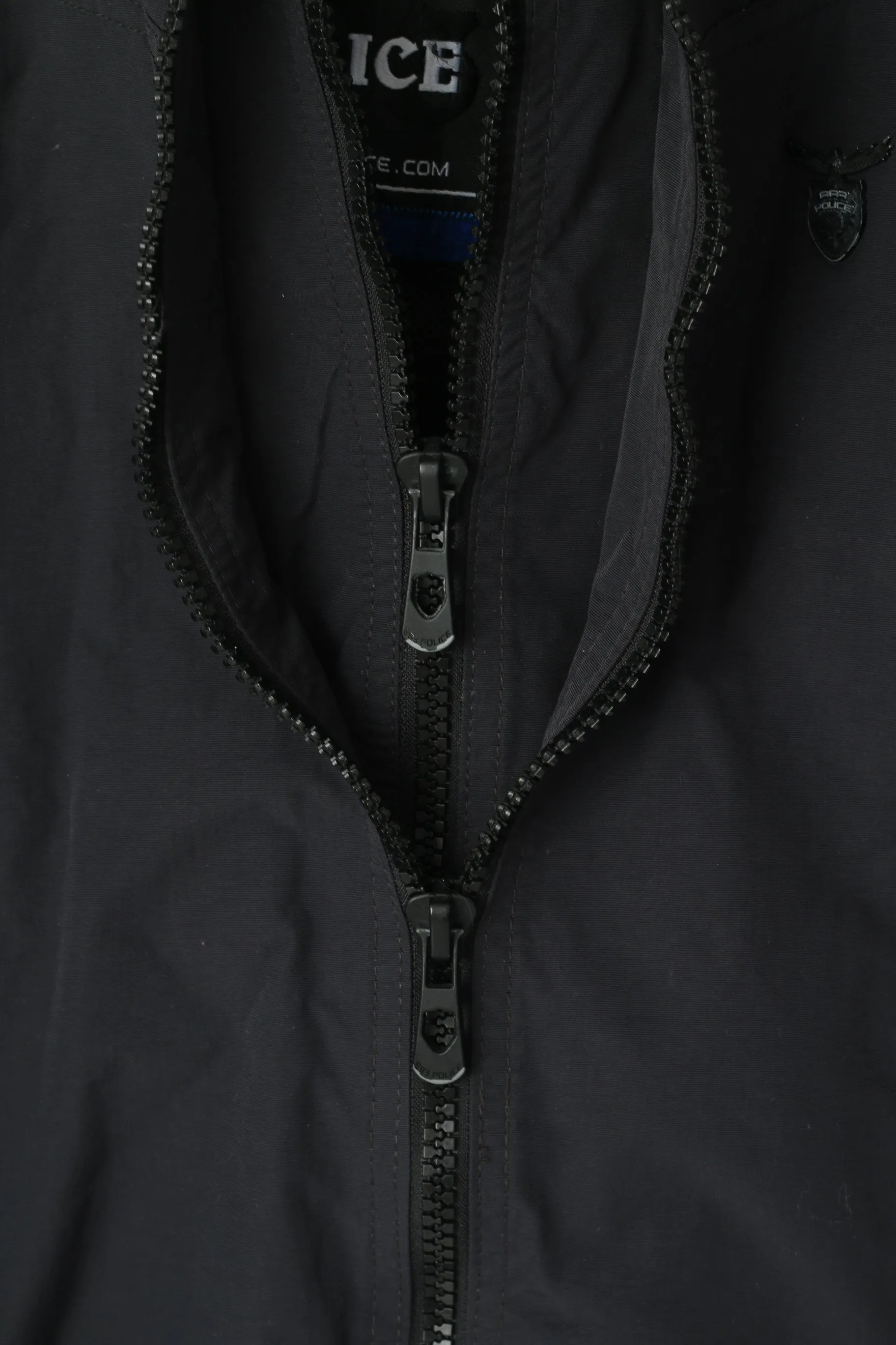 Police 883 Men 2 XS Jacket Navy Nylon 2 Zipper Waterproof Windbreaker Casual Top