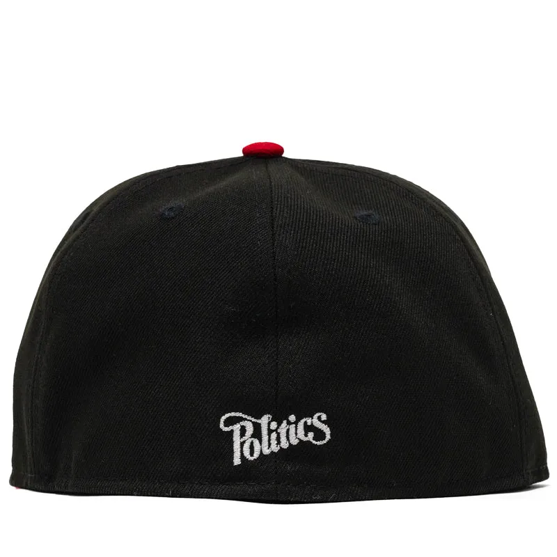 Politics x New Era 2-Tone 59FIFTY Fitted Hat - Black/Red