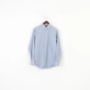 Polo by Ralph Lauren Men 34 16.5 XXL Casual Shirt Blue Striped Regent Custom Fit Long Sleeve Top