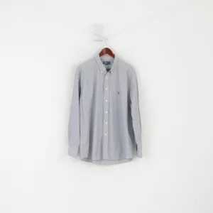 Polo by Ralph Lauren Men XXL Casual Shirt Blue Cotton Striped Long Sleeve Top