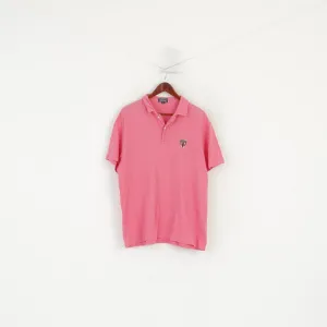 Polo Jeans Company Ralph Lauren Men XL Polo Shirt Pink Cotton Retro Classic Top