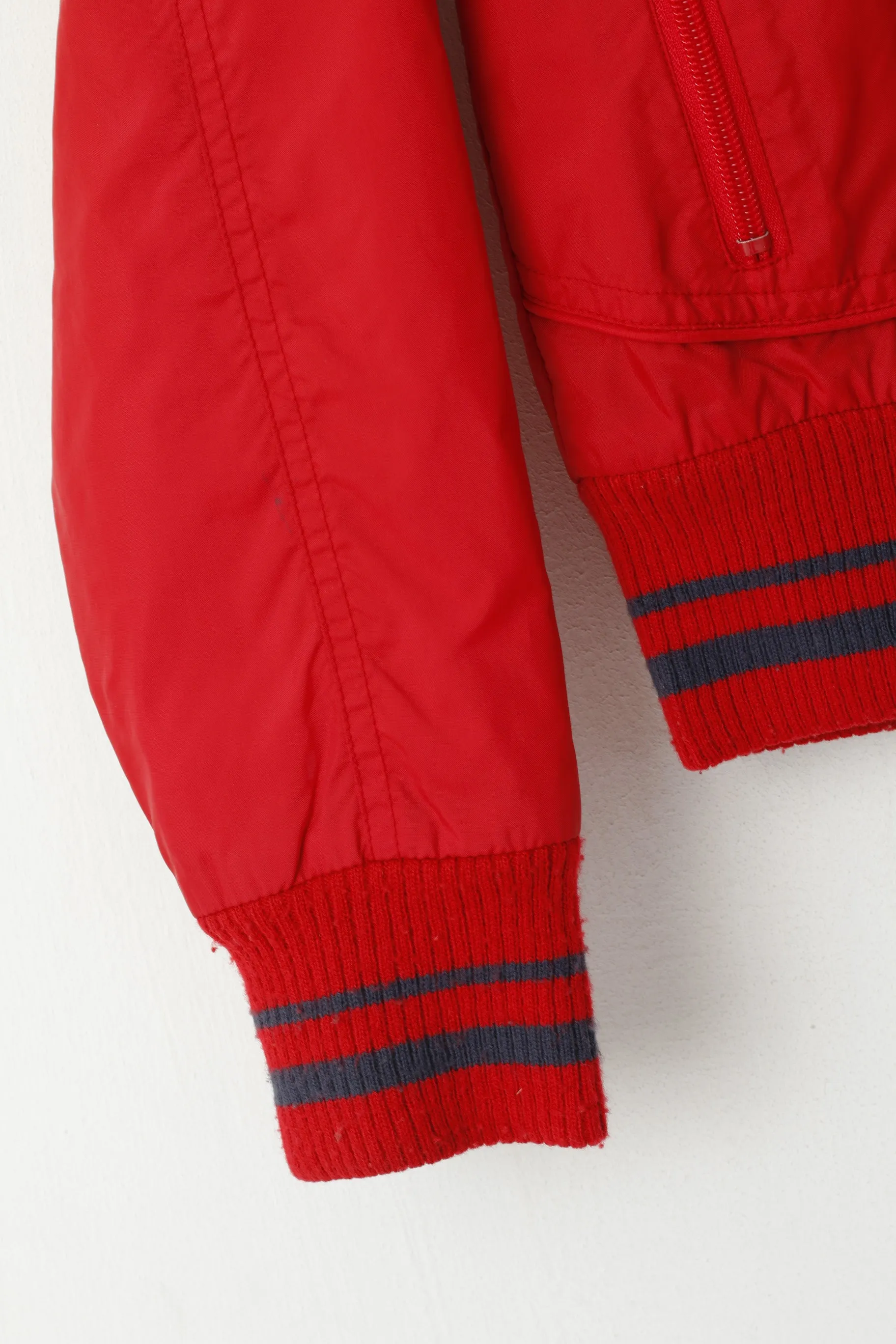 Polo Jeans Ralph Lauren Women S Jacket Red Nylon Waterproof Hidden Hood Zip Up Top