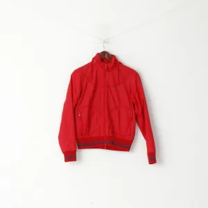 Polo Jeans Ralph Lauren Women S Jacket Red Nylon Waterproof Hidden Hood Zip Up Top