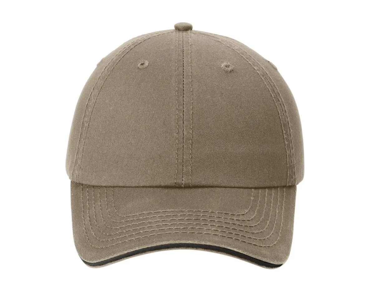 Port & Company Washed Twill Sandwich Bill Cap