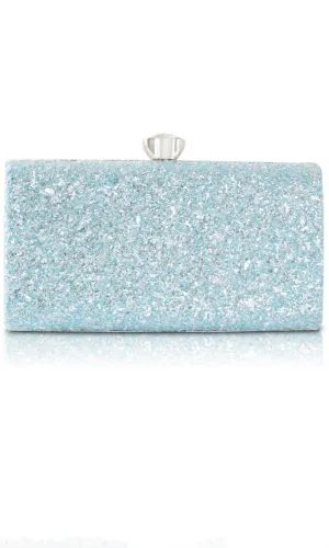 POWDER BLUE GLITTER BAG WITH CHAIN STRAP Gloria Lanvin