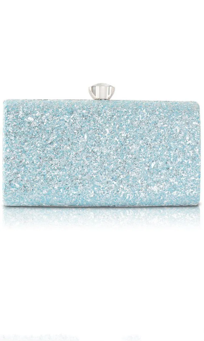 POWDER BLUE GLITTER BAG WITH CHAIN STRAP Gloria Lanvin