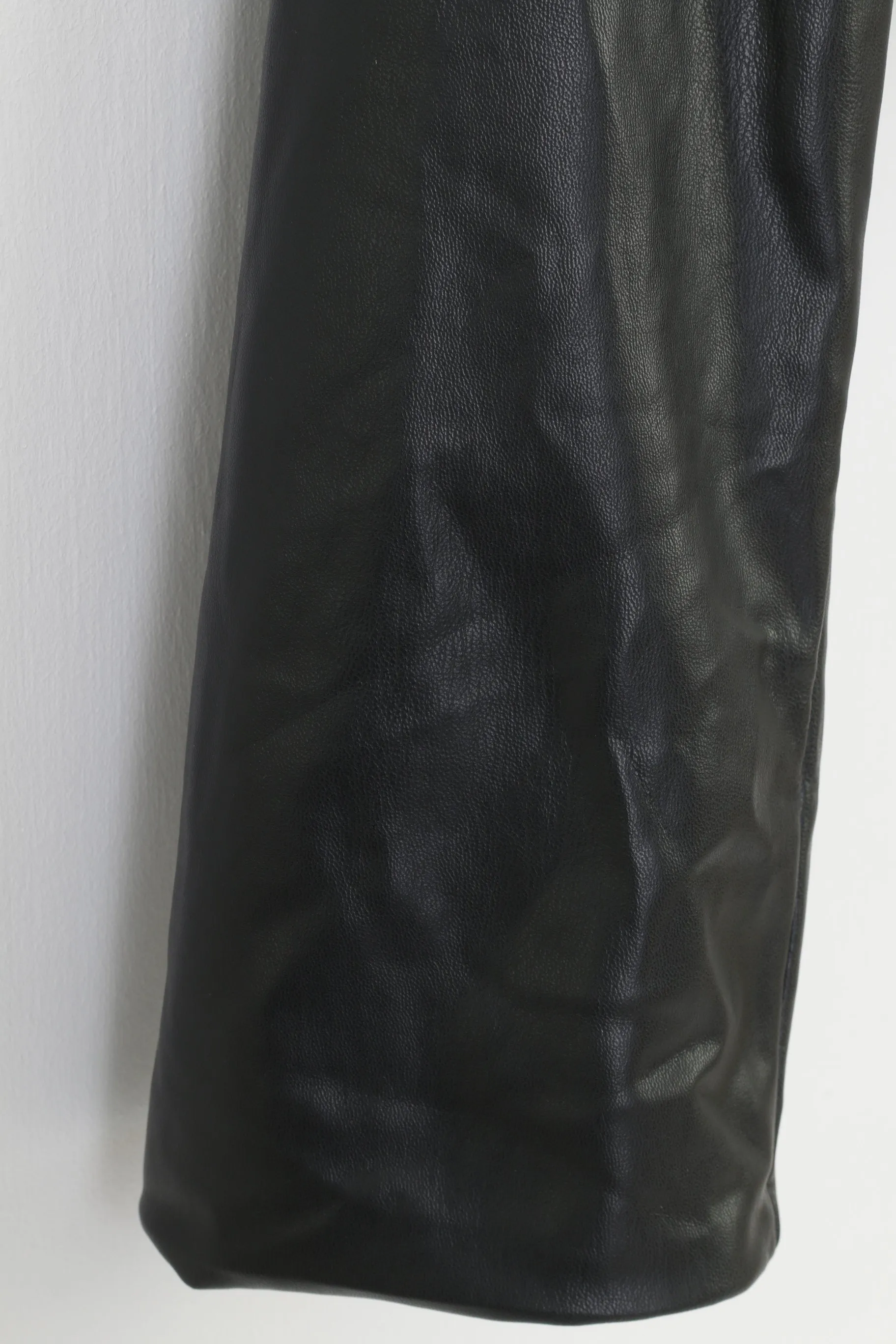 PrettyLittleThing Woman 38 M Jacket Black Double Breasted Faux Leather Blazer Vintage Top