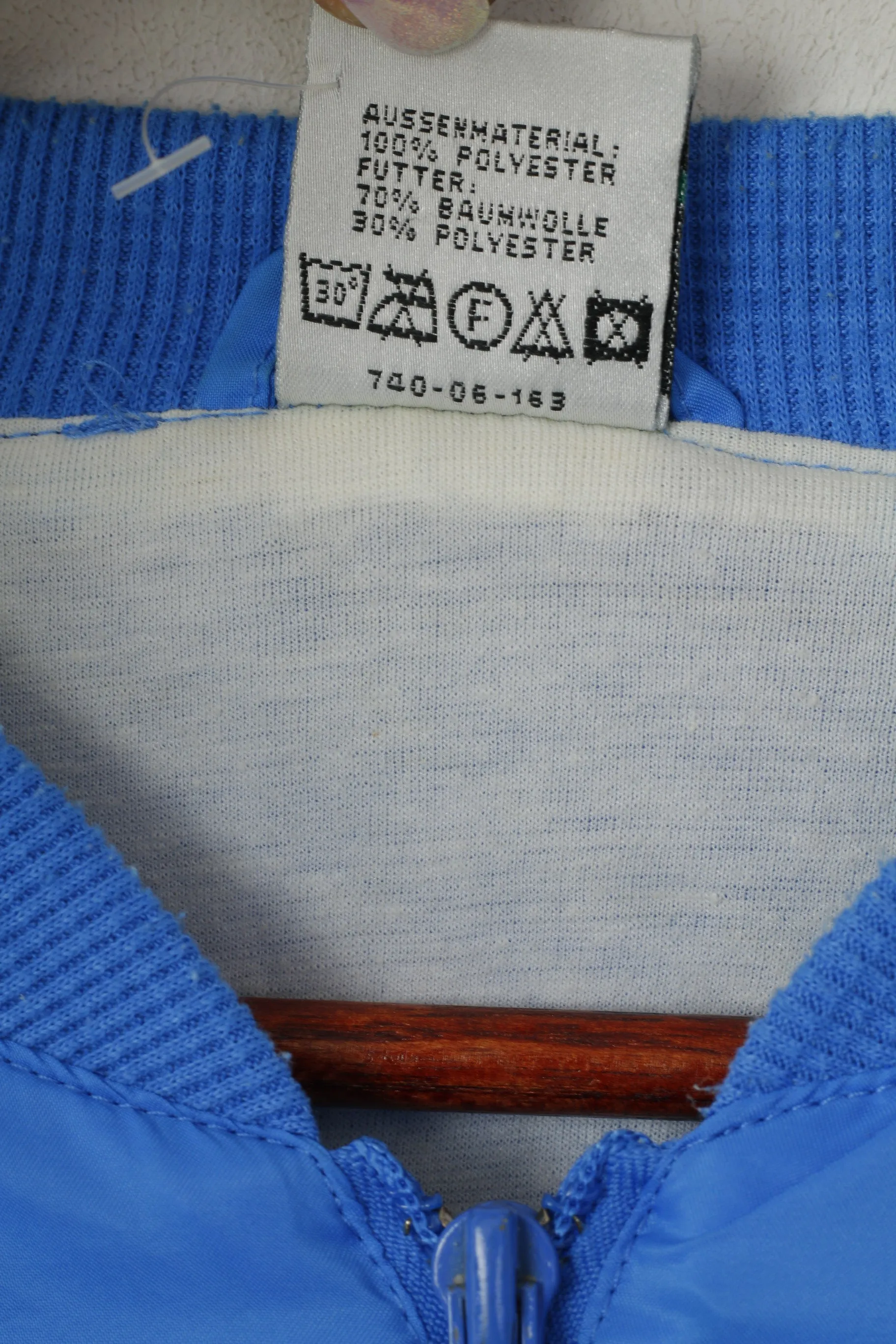 Puma Men 7 M Jacket Vintage White Blue Shiny Oldschool Full Zipper Track Top