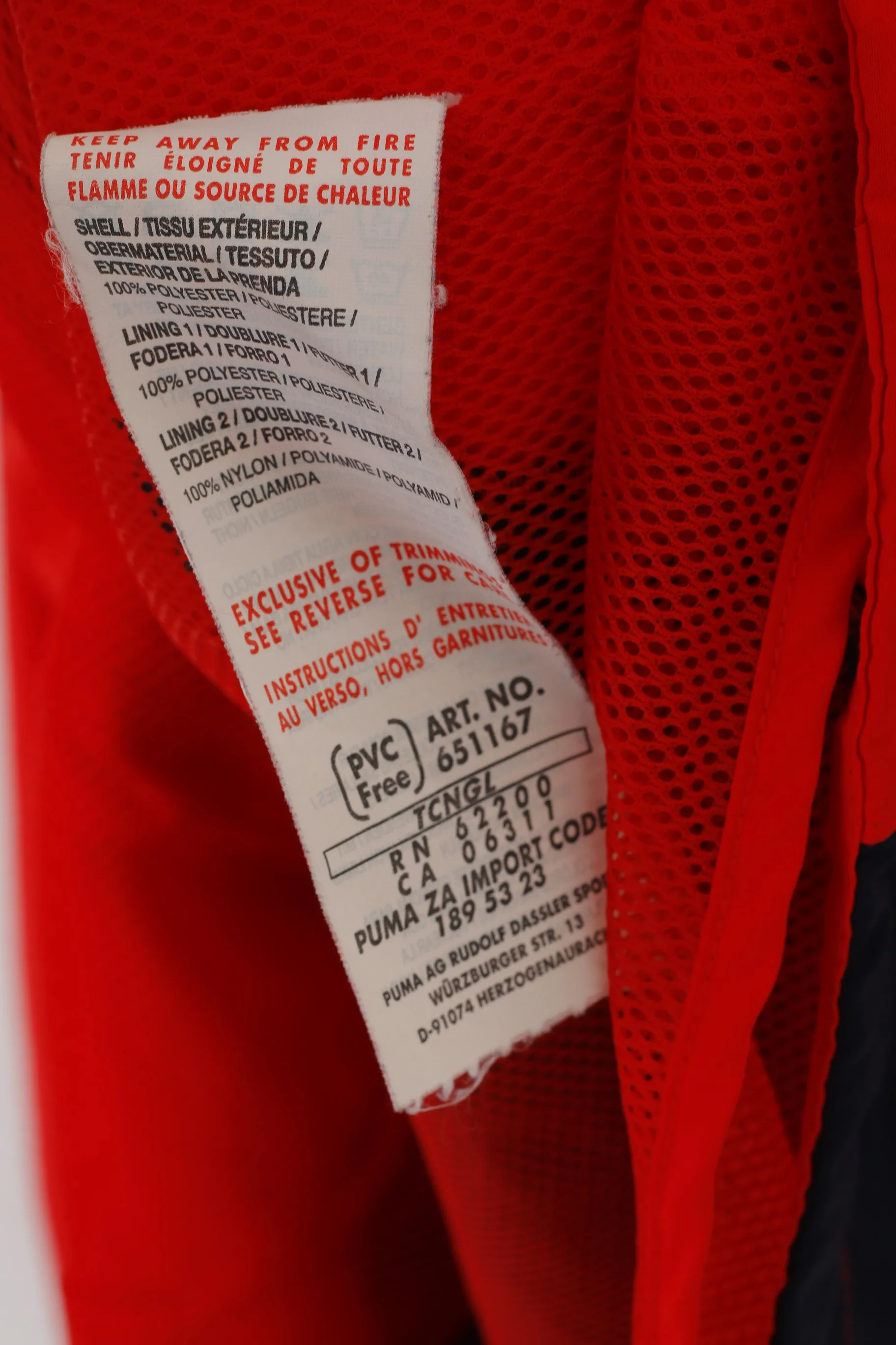 Puma Men L Jacket Red IFK Linköping Friidrott Lightweight Sportswear Zip Up Top