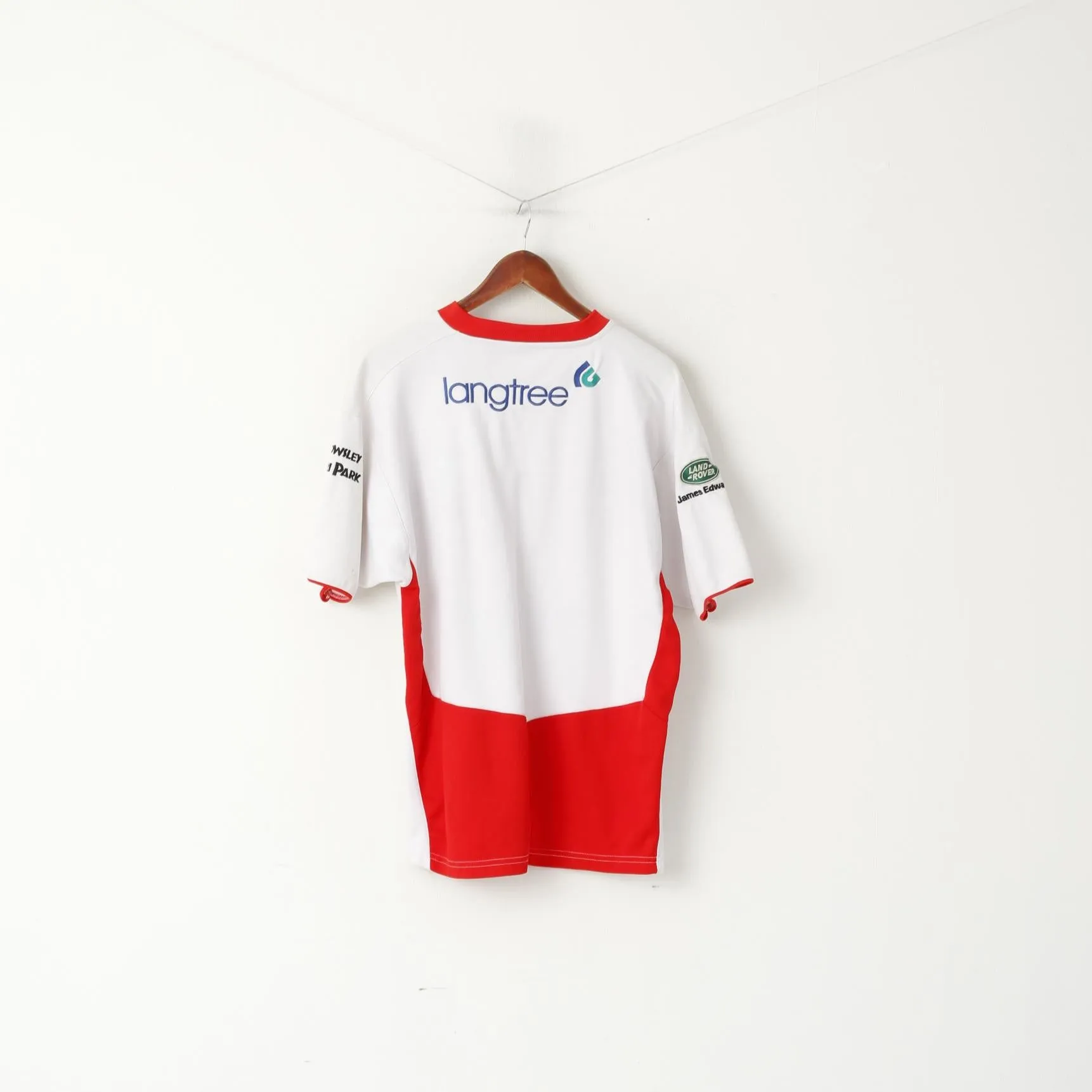Puma Men L Shirt White Red St. Hellens Rugby League Club Sportswear Jersey Top