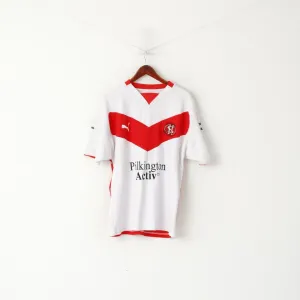 Puma Men L Shirt White Red St. Hellens Rugby League Club Sportswear Jersey Top