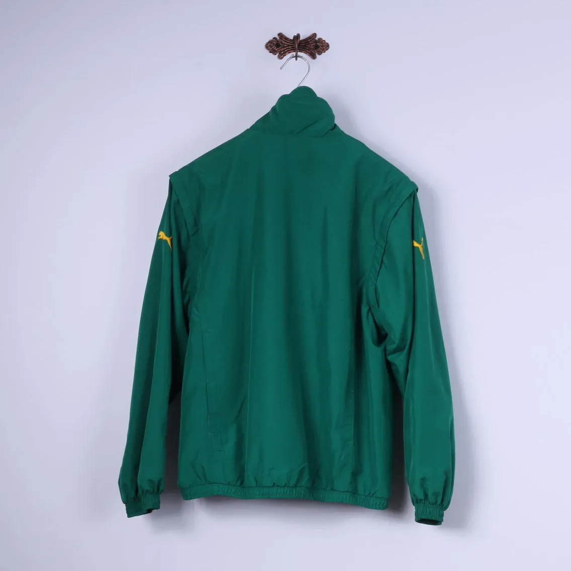 Puma Men M Jacket Green Lightweight Camerounaise De Football Federation Top