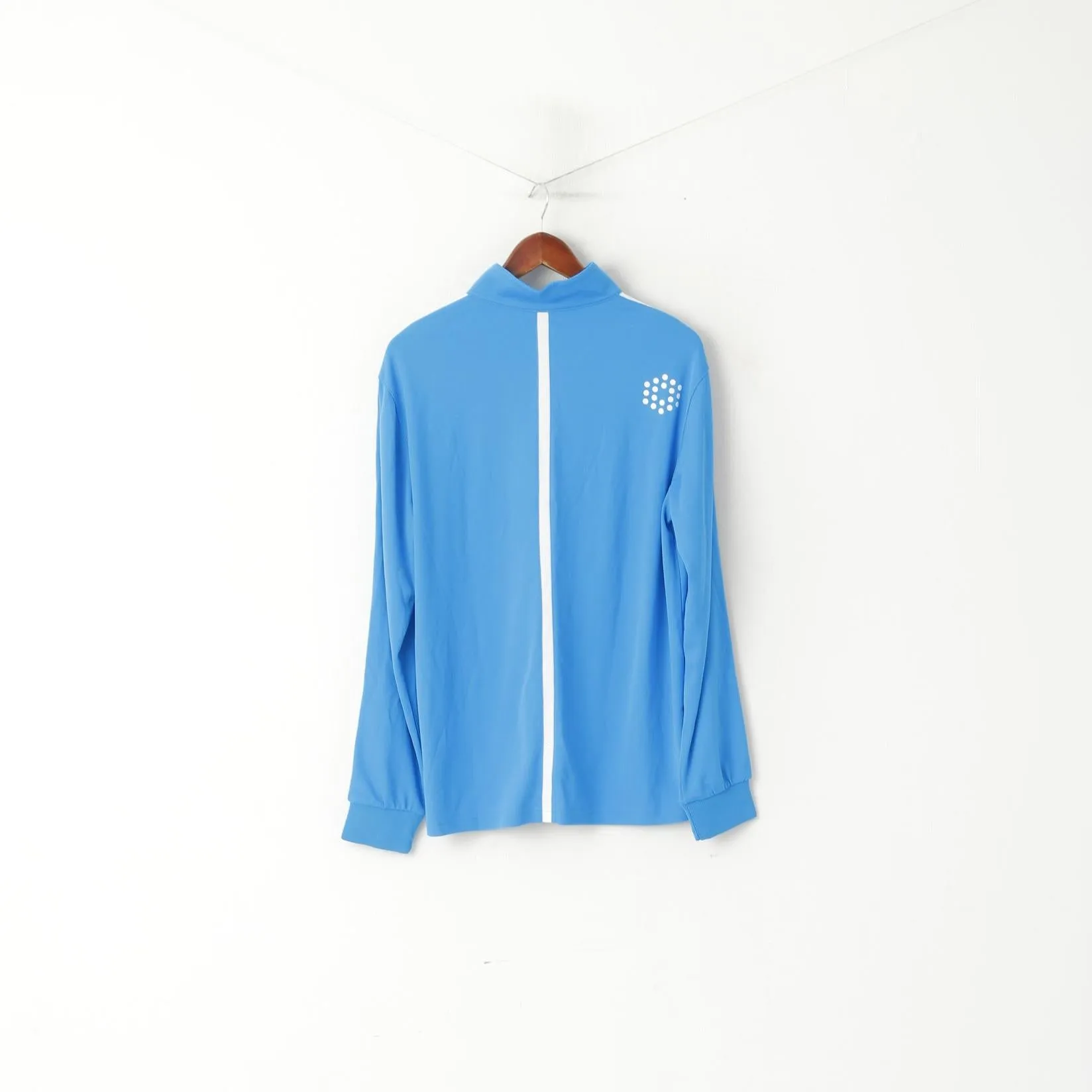 Puma Men M Long Sleeved Shirt Blue Activewear Zip Neck Sportswear Top