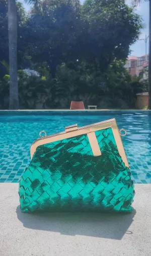 QUILTED CHAIN BAG IN GREEN Gloria Lanvin