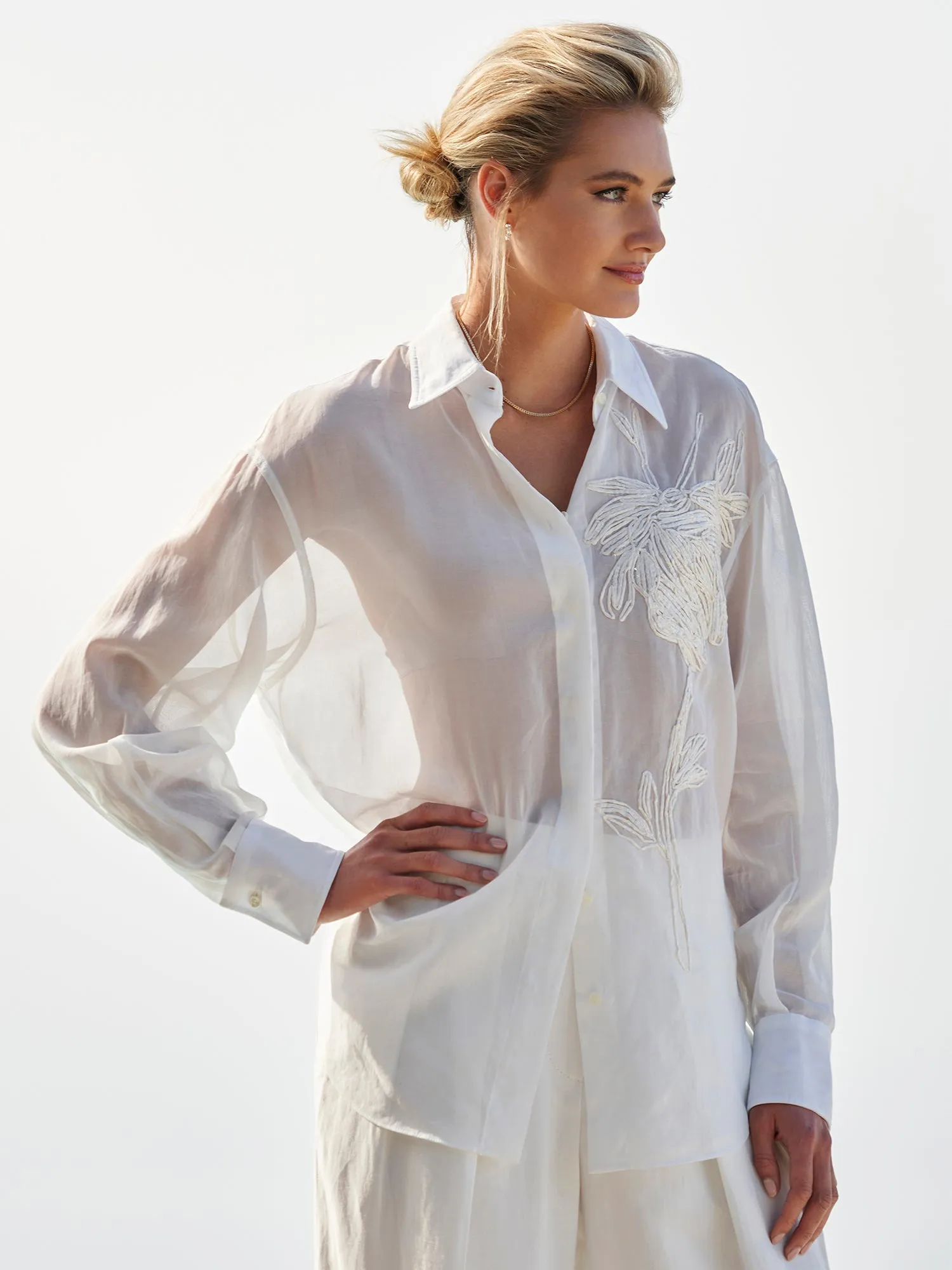 Raffia Embroidered Shirt