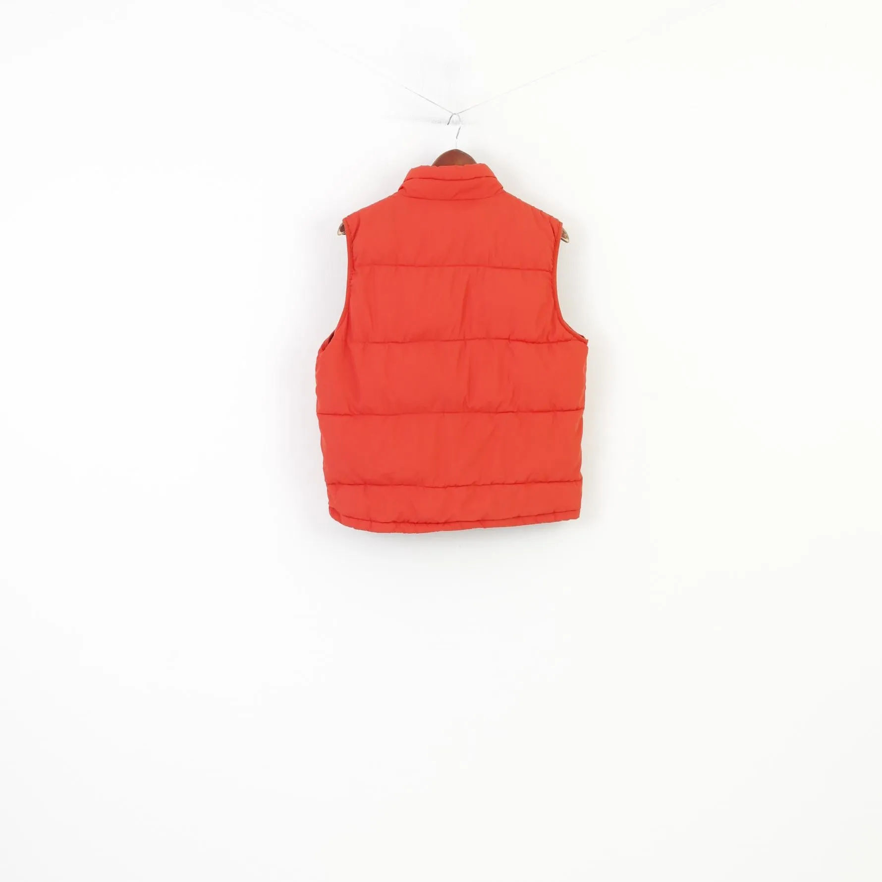 Ragsco Men XL Vest Orange Puffer Downhill Racer Full Zipper Padded Vintage Top