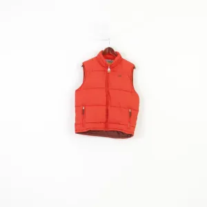 Ragsco Men XL Vest Orange Puffer Downhill Racer Full Zipper Padded Vintage Top