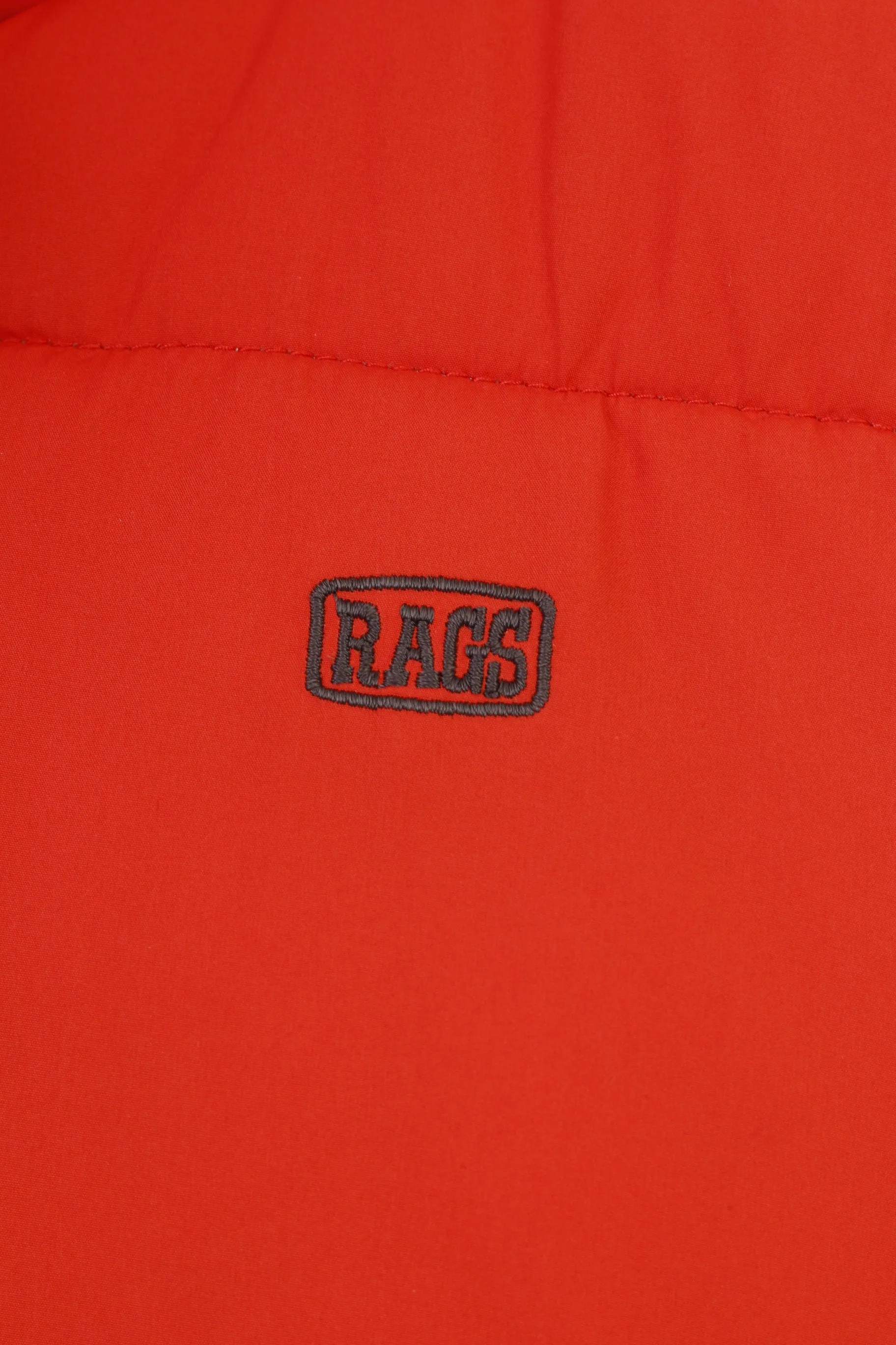 Ragsco Men XL Vest Orange Puffer Downhill Racer Full Zipper Padded Vintage Top