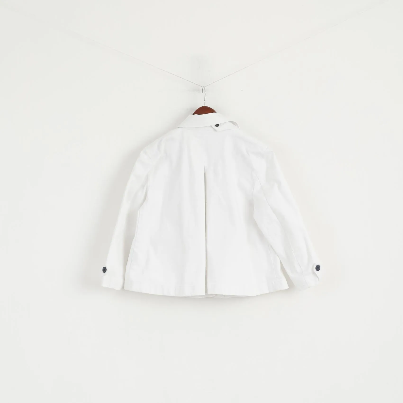 Ralph Lauren Jeans Co. Premium Women L Jacket White Cropped Cotton Blazer Keystone