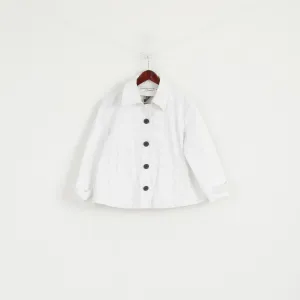 Ralph Lauren Jeans Co. Premium Women L Jacket White Cropped Cotton Blazer Keystone