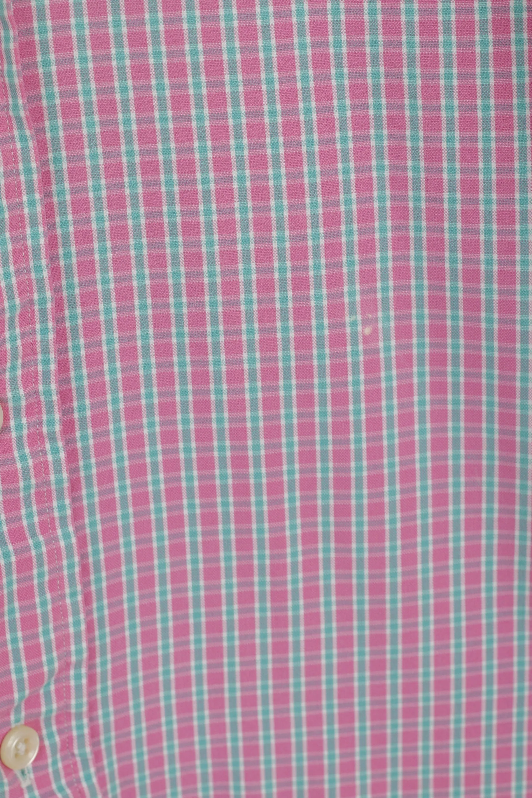 Ralph Lauren Men 16 L Casual Shirt Pink Check Button Down Collar Short Sleeve Top
