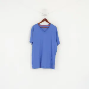 Ralph Lauren Men XL Shirt Blue Soft Cotton Quality Sleepwear V Neck Top