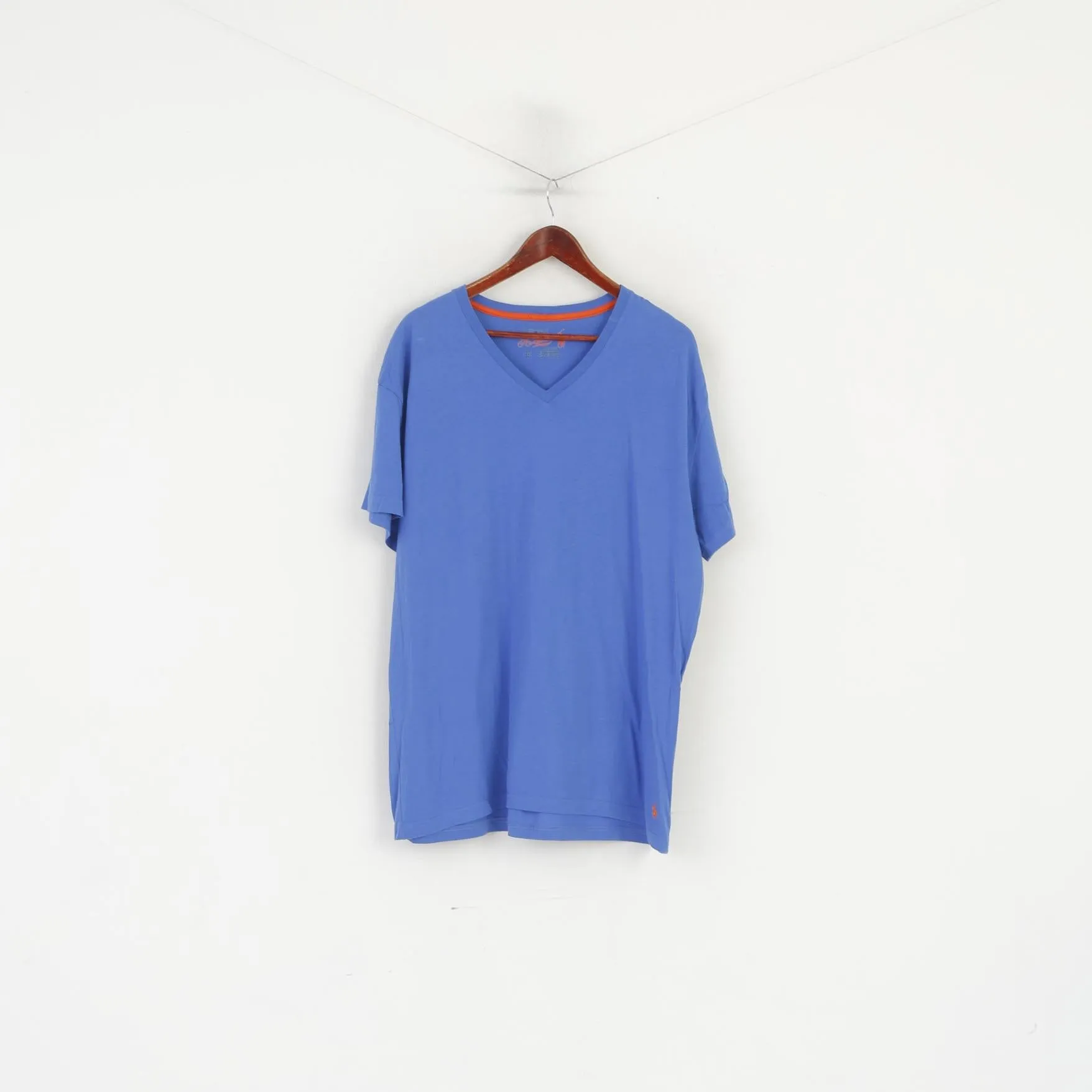 Ralph Lauren Men XL Shirt Blue Soft Cotton Quality Sleepwear V Neck Top