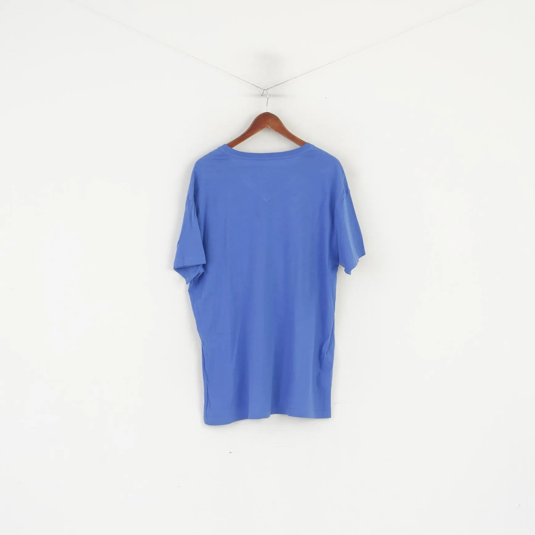 Ralph Lauren Men XL Shirt Blue Soft Cotton Quality Sleepwear V Neck Top
