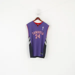 Reebok Men L Shirt Purple Toronto Raptors NBA Jersey #24 Peterson Vintage Top