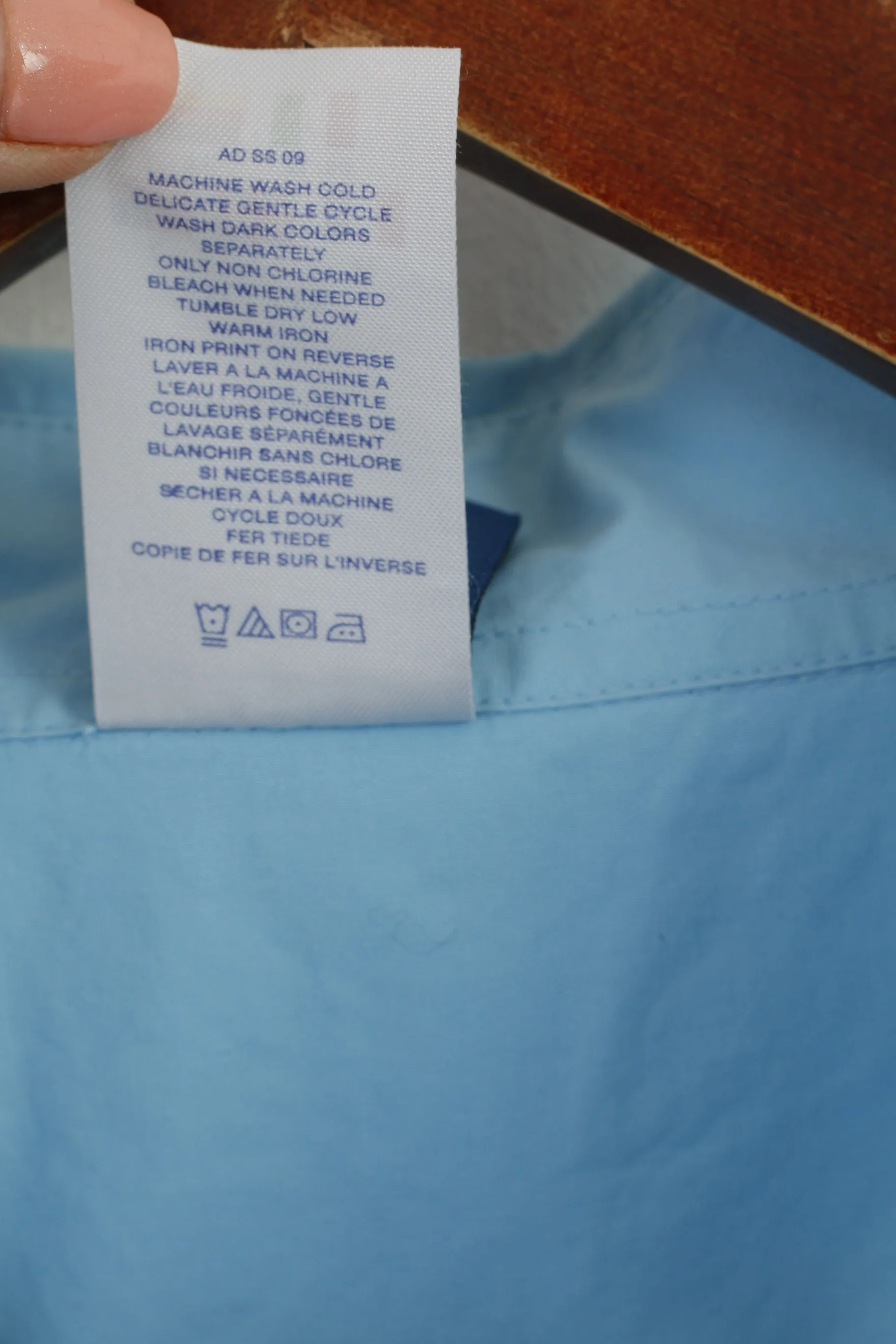 Reebok Men XL Casual Shirt Blue Cotton ICC World Twenty 2009 England Cricket Long Sleeve Top