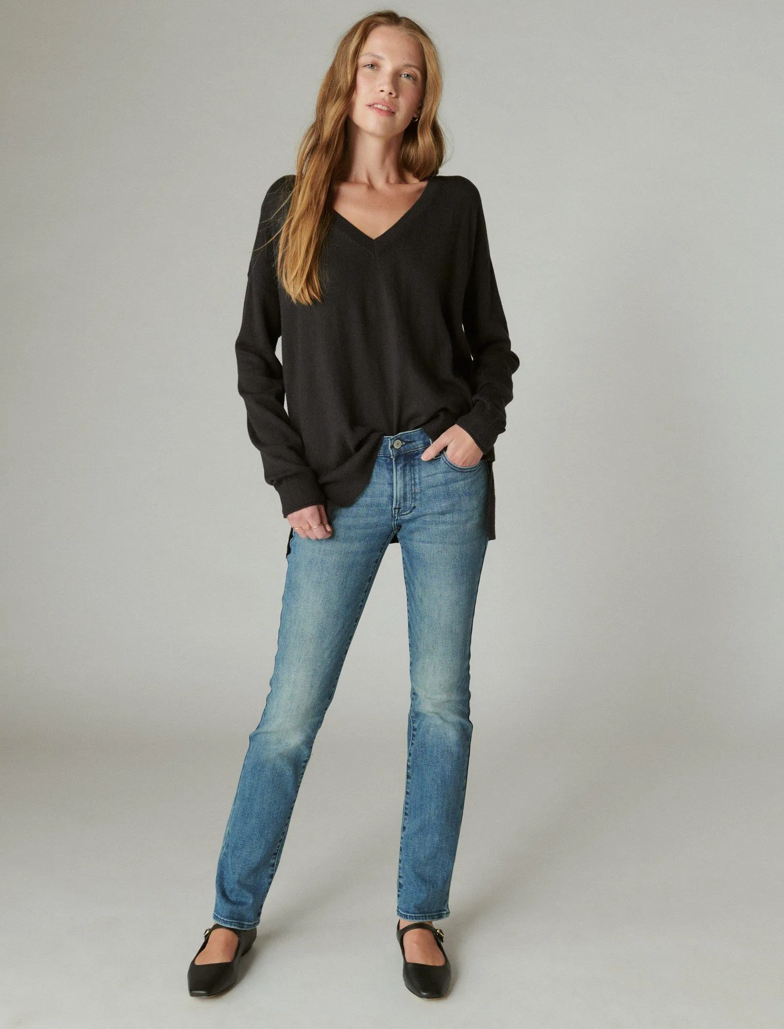 Reformation Lucky Brand Women's Cloud Soft V Neck Sweater