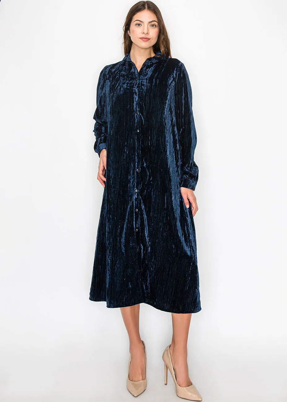 Reformation Ocean Depths Velvet Dress