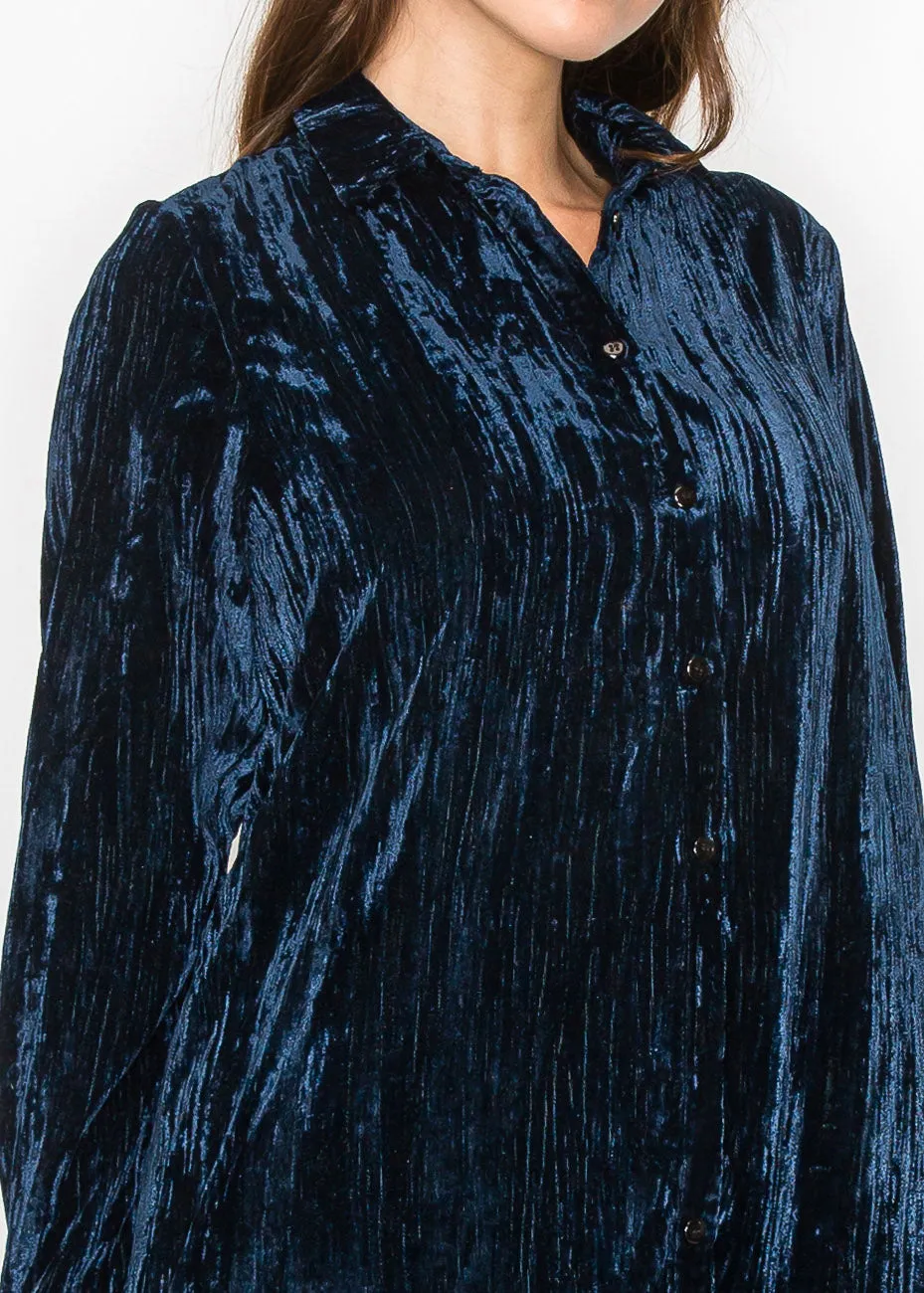 Reformation Ocean Depths Velvet Dress