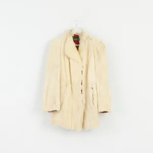 Retro Women S Jacket Beige Faux Fur Boho Hippy Buttoned Warm Fit Top